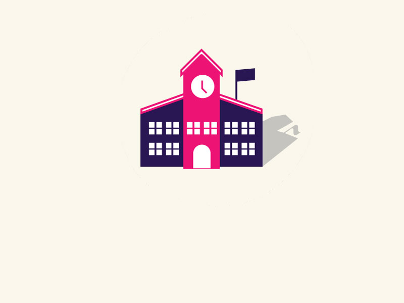 Local school icon on cream background